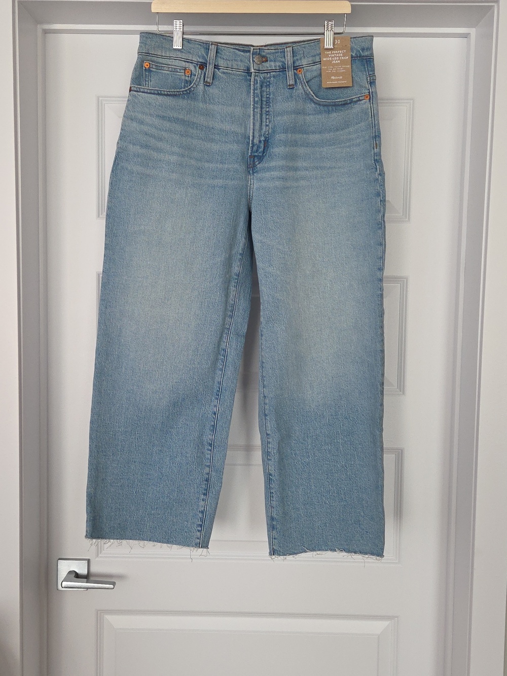 NWT Madewell The Perfect Vintage Wide-Leg Crop Jean, Size 30